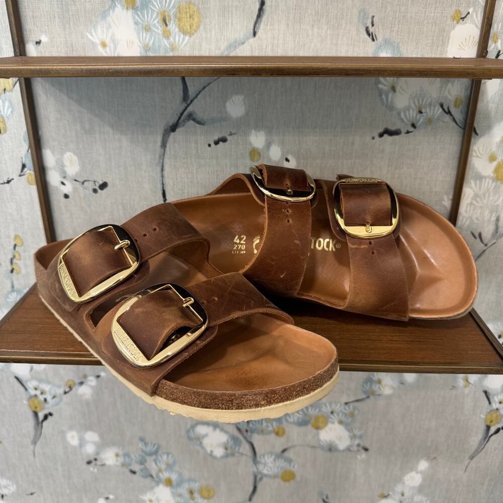 Birkenstock Arizona Big Buckle Leather Slide Sandals - Size 42